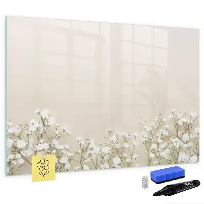 Pizarra magnética de pared con rotulador diseño de flores abiertas