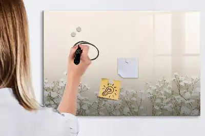 Pizarra magnética de pared con rotulador diseño de flores abiertas