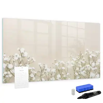 Pizarra magnética de pared con rotulador diseño de flores abiertas