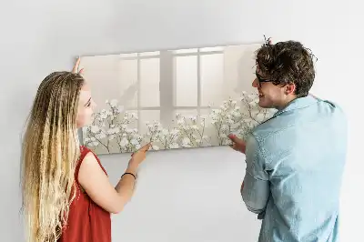 Pizarra magnética de pared con rotulador diseño de flores abiertas