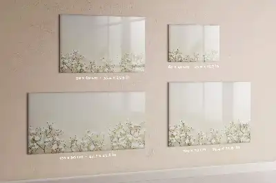 Pizarra magnética de pared con rotulador diseño de flores abiertas