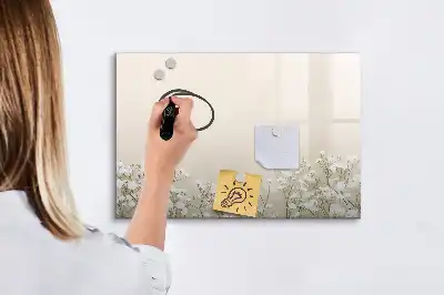 Pizarra magnética de pared con rotulador diseño de flores abiertas