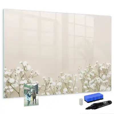 Pizarra magnética de pared con rotulador diseño de flores abiertas