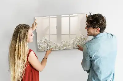 Pizarra magnética de pared con rotulador diseño de flores abiertas