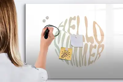 Pizarra de cristal borrable con imanes diseño hola verano