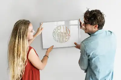 Pizarra de cristal borrable con imanes diseño hola verano