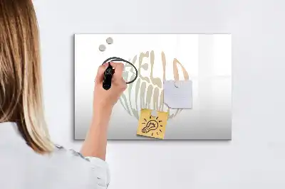 Pizarra de cristal borrable con imanes diseño hola verano