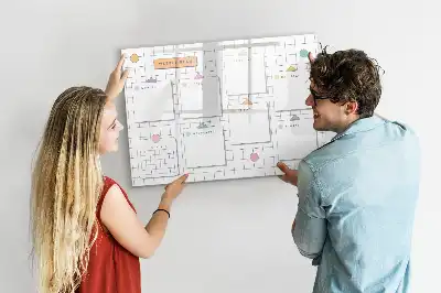 Pizarra magnética de pared con rotulador y planificador semanal