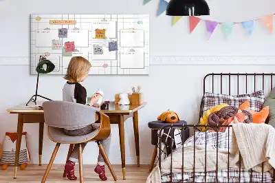 Pizarra magnética de pared con rotulador y planificador semanal