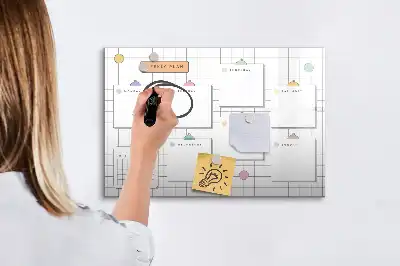 Pizarra magnética de pared con rotulador y planificador semanal