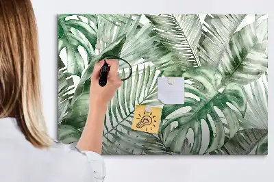 Pizarra borrable de cristal con imanes hojas de plantas