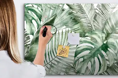 Pizarra borrable de cristal con imanes hojas de plantas