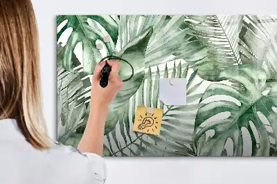 Pizarra borrable de cristal con imanes hojas de plantas
