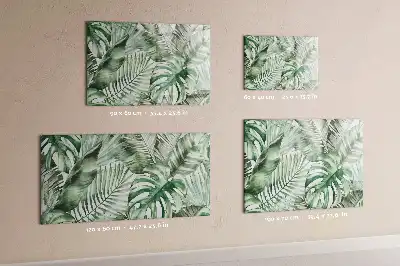 Pizarra borrable de cristal con imanes hojas de plantas