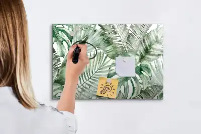 Pizarra borrable de cristal con imanes hojas de plantas