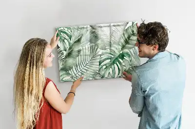 Pizarra borrable de cristal con imanes hojas de plantas