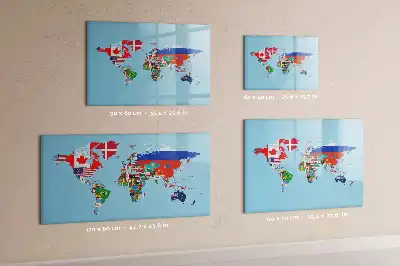 Mapa mural con banderas pizarra magnética con rotulador incluido