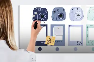Pizarra de cristal magnética borrable diseño tipo marco polaroid