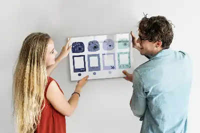 Pizarra de cristal magnética borrable diseño tipo marco polaroid