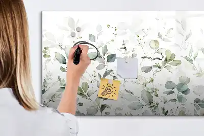 Pizarra borrable de cristal con imanes plantas