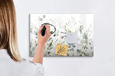 Pizarra borrable de cristal con imanes plantas
