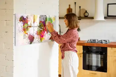 Pizarra borrable de cristal con imanes mapa del mundo en acuarela