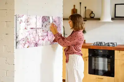 Pizarra magnética de pared con rotulador y diseño de flores decorativas