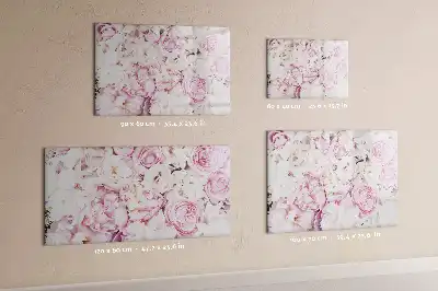 Pizarra magnética de pared con rotulador y diseño de flores decorativas