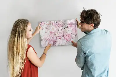 Pizarra magnética de pared con rotulador y diseño de flores decorativas