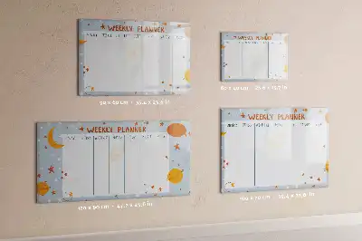 Pizarra de cristal borrable con imanes planificador semanal