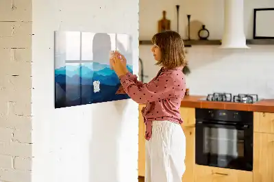 Pizarra de cristal magnética borrable diseño estilo agua en acuarela