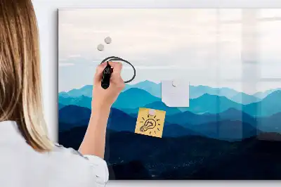 Pizarra de cristal magnética borrable diseño estilo agua en acuarela