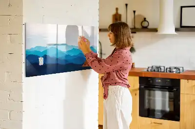 Pizarra de cristal magnética borrable diseño estilo agua en acuarela