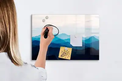 Pizarra de cristal magnética borrable diseño estilo agua en acuarela