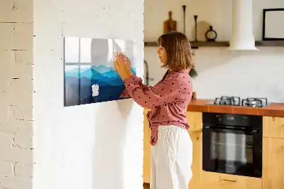 Pizarra de cristal magnética borrable diseño estilo agua en acuarela