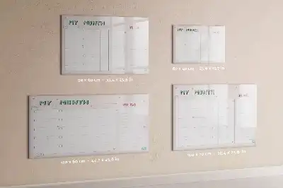 Pizarra magnética de pared con rotulador y diseño de planificador mensual infantil