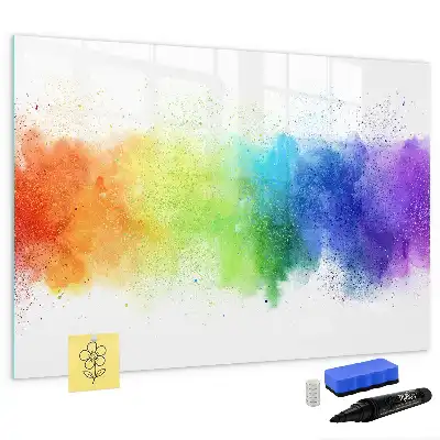 Pizarra magnética de pared con rotulador diseño de arcoíris abstracto