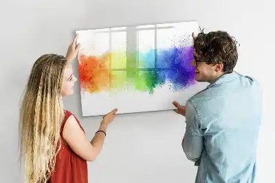 Pizarra magnética de pared con rotulador diseño de arcoíris abstracto