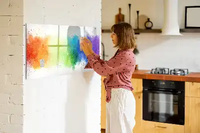 Pizarra magnética de pared con rotulador diseño de arcoíris abstracto