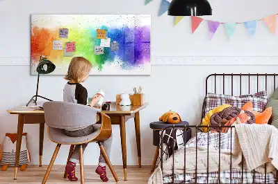 Pizarra magnética de pared con rotulador diseño de arcoíris abstracto
