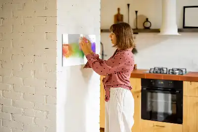 Pizarra magnética de pared con rotulador diseño de arcoíris abstracto