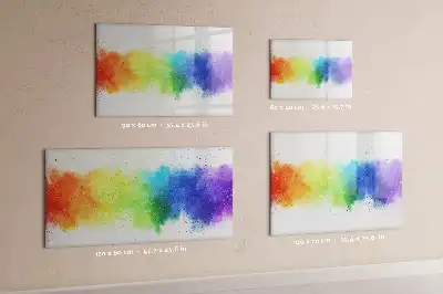 Pizarra magnética de pared con rotulador diseño de arcoíris abstracto