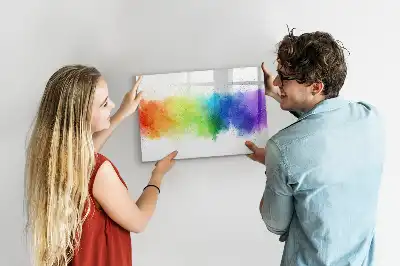 Pizarra magnética de pared con rotulador diseño de arcoíris abstracto