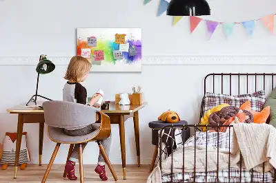 Pizarra magnética de pared con rotulador diseño de arcoíris abstracto