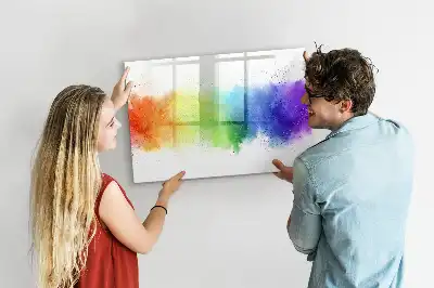 Pizarra magnética de pared con rotulador diseño de arcoíris abstracto