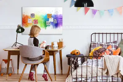 Pizarra magnética de pared con rotulador diseño de arcoíris abstracto