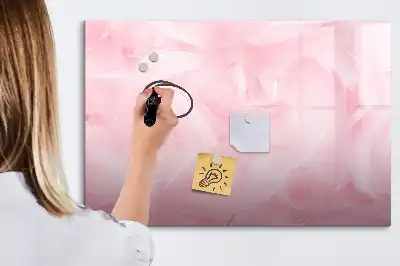 Pizarra magnética de pared con rotulador y diseño de abstracción de plumas