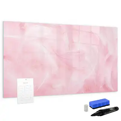Pizarra magnética de pared con rotulador y diseño de abstracción de plumas