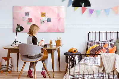 Pizarra magnética de pared con rotulador y diseño de abstracción de plumas