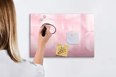 Pizarra magnética de pared con rotulador y diseño de abstracción de plumas